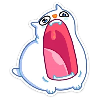 😮 kucing, binatang, kartun, lucu, kocak, meme, menguap telegram sticker