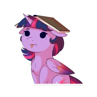 📚 Twilight Sparkle My Little Pony cartoon, pony, Twilight Sparkle, book, silly, cute, My Little Pony telegram sticker