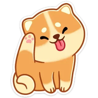 😝 개, 시바견, 귀여운, 동물, 애완 동물, 스티커, 만화 telegram sticker