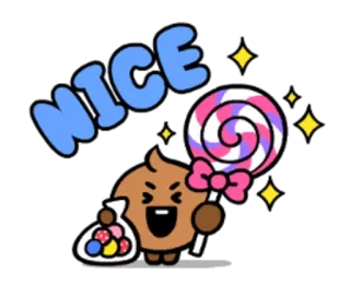🍭 NICE fofo, pirulito, doce, doce, personagem, legal telegram sticker