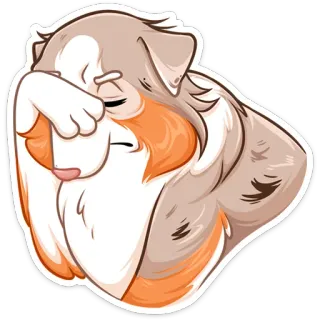 ⏺ собака, грустный, фейспалм, милый, животное, эмоция telegram sticker