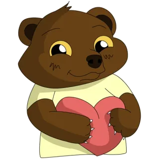 😍 медведь, животное, сердце, любовь, милый, мультфильм telegram sticker