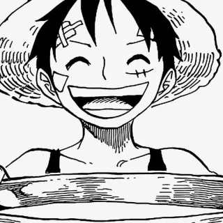 ➖ Monkey D. Luffy One Piece Anime, Manga, One Piece, Monkey D. Luffy, Chapeau de paille, Pirate, Joyeux, Sourire telegram sticker