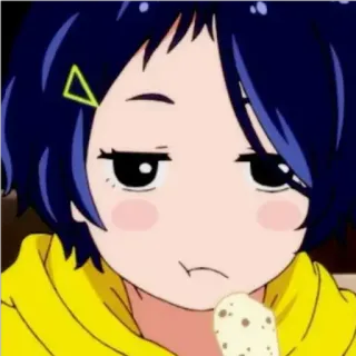 🍁 Anime, Ragazza, Espressione, Mangiare, Personaggio, Cartone animato, Sticker telegram sticker