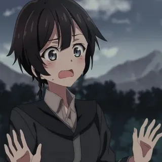 😳 动漫, 女孩, 惊讶, 害怕, 角色, 女性, 卡通 telegram sticker
