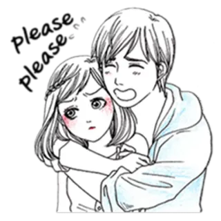 🙏 Cartoon, Paar, Romantik, Liebe, Manga, Anime telegram sticker