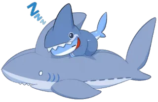 😴 ZZZ haai, schattig, cartoon, slapen, kawaii, dier, oceaan telegram sticker