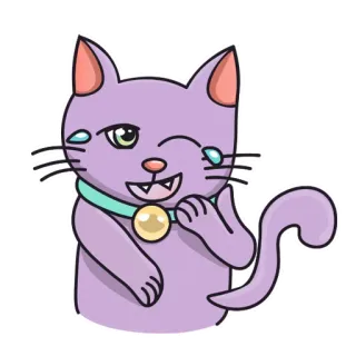 Purple Cat whatsapp stickers