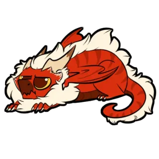 😠 มังกร, การ์ตูน, สัตว์, น่ารัก, สีแดง telegram sticker