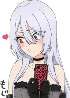 😙 Anime, Garota, Fofa, Rubor, Estampa de Leopardo telegram sticker
