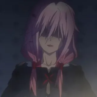 🍒 anime, dziewczyna, różowe włosy, postać telegram sticker