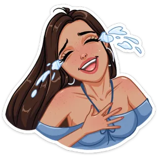 😂 donna, ridere, piangere, cartone animato, adesivo, emozioni, gioia, femminile telegram sticker