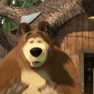 🧸 Bear Masha and the Bear bear, cartoon, animal, funny, animation telegram sticker