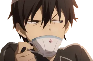 🙄 anime, beber, té, personaje telegram sticker