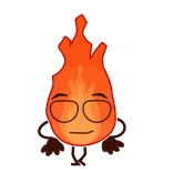 💋 Feuer, Flamme, Emoji, Cartoon, Niedlich, Figur telegram sticker