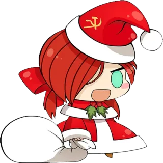 ✌️ noël, anime, communisme, père noël, faucille et marteau whatsapp sticker