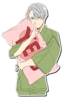 ☺️ YE Anime, Personaje, Almohada, Fanart telegram sticker