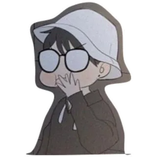 🤭 karakter, imut, orang, stiker, kartun telegram sticker