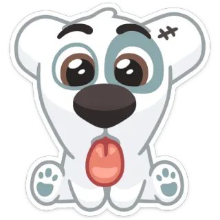 👅 perro, cachorro, lindo, animal, pegatina, dibujo animado telegram sticker