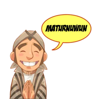 🙇 MATURNUWUN salam, terima kasih, jawa, budaya, karakter, kartun telegram sticker