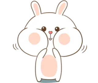 😌 thỏ, dễ thương, hoạt hình, động vật, kawaii, emoji telegram sticker