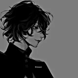 ▪️ @ilexer anime, manga, character, black and white, profile, art telegram sticker