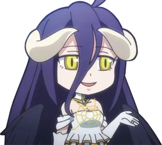 💁‍♀️ Albedo Overlord anime, chibi, demon, horns, wings, overlord telegram sticker