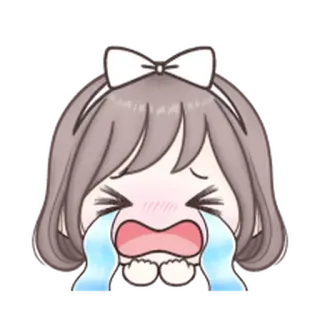 ❤️ anime, chorando, triste, desenho animado, chibi, emocional, lágrimas telegram sticker