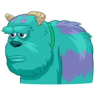 😞 James P. 'Sulley' Sullivan Monsters, Inc. Monster, Blau, Lila, Figur, Cartoon, Sully, James P. Sullivan telegram sticker