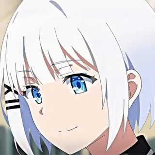 🤍 anime, girl, white hair, blue eyes, cute telegram sticker
