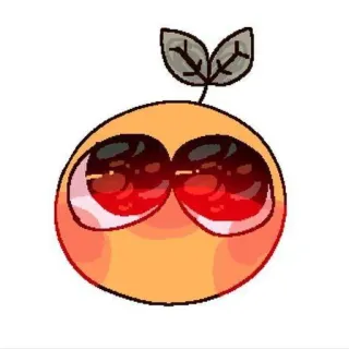 🟡 คาวาอิ, น่ารัก, สีส้ม, การ์ตูน, สติกเกอร์, อนิเมะ, ตา telegram sticker