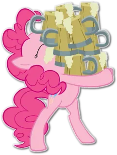 🍻 Pinkie Pie My Little Pony Pony, süß, rosa, Freundschaft, Cartoon telegram sticker
