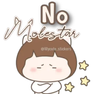 😁 No Molestar 귀여운, 스티커, 만화, 카와이, 방해 금지, 건드리지 마세요 telegram sticker