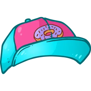 💖 donut, hat, pink, blue, accessory, food telegram sticker