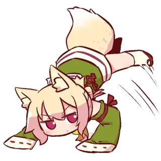 🏃‍♀️ renard, animal, animé, kemonomimi, queue, oreilles telegram sticker