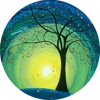 🌳 tree, art, nature, whimsical, painting, silhouette whatsapp sticker