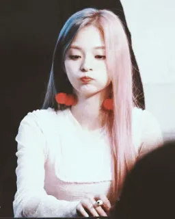 🌪 retrato, mulher, Kpop, cabelo comprido, penteado whatsapp sticker