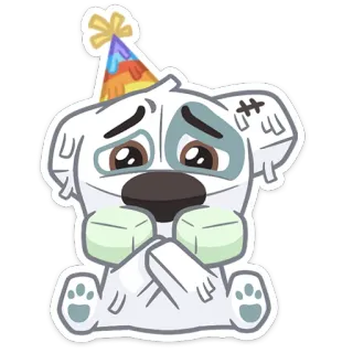 🤮 chien, triste, chiot, mignon, dessin animé whatsapp sticker