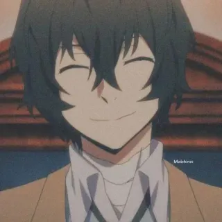 🌟 Osamu Dazai Bungo Stray Dogs animé, manga, Osamu Dazai, Bungo Stray Dogs, personnage, souriant telegram sticker