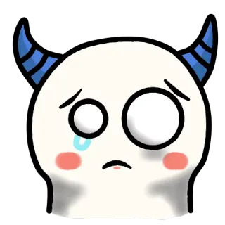 😢 emoji, sad, crying, monster, devil, cute, cartoon telegram sticker