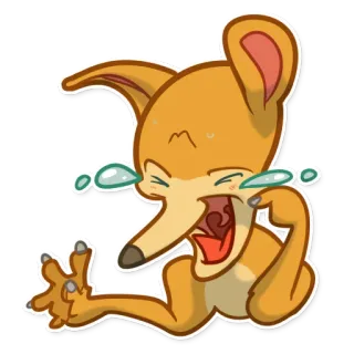 😂 piangere, ridere, emotivo, triste, volpe, animale telegram sticker