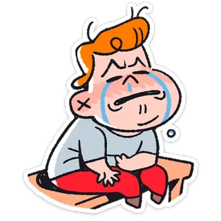 😭 kartun, menangis, sedih, kesal, karakter, ilustrasi telegram sticker