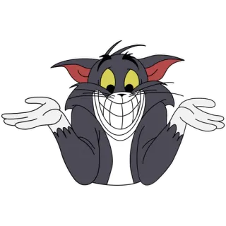 😬 Tom Cat Tom and Jerry gatto, cartone animato, scrollata di spalle, divertente, meme telegram sticker