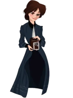 📷 женщина, камера, фотография, винтаж, портрет, искусство, иллюстрация telegram sticker