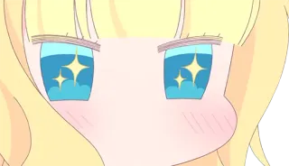 🤩 Anime, Dziewczyna, Kreskówka, Słodkie, Błysk, Oczy, Blond telegram sticker