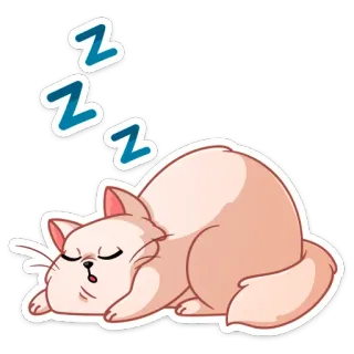 😴 ZZZ кот, сон, zzz, мультфильм, животное, милый, домашний telegram sticker
