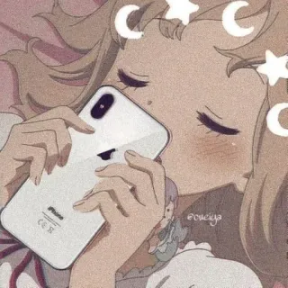🌟 アニメ, 女の子, 月, 星, 可愛い telegram sticker