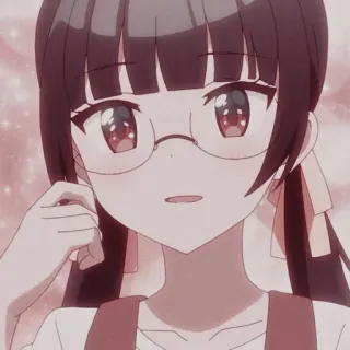 😍 Anime, Cô gái, Kính, Hoạt hình, Dễ thương telegram sticker
