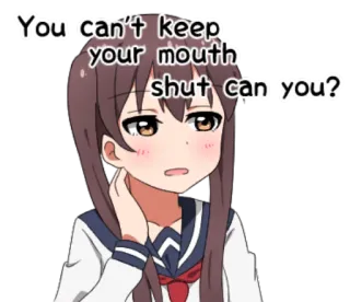 😏 You can't keep your mouth shut can you? Anime, Chica, Pregunta, Expresión, Frustrada telegram sticker