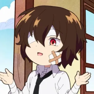 ☕️ Osamu Dazai Bungou Stray Dogs Аниме, Манга, Мультфильм, Чиби, Bungou Stray Dogs, Осаму Дазай telegram sticker